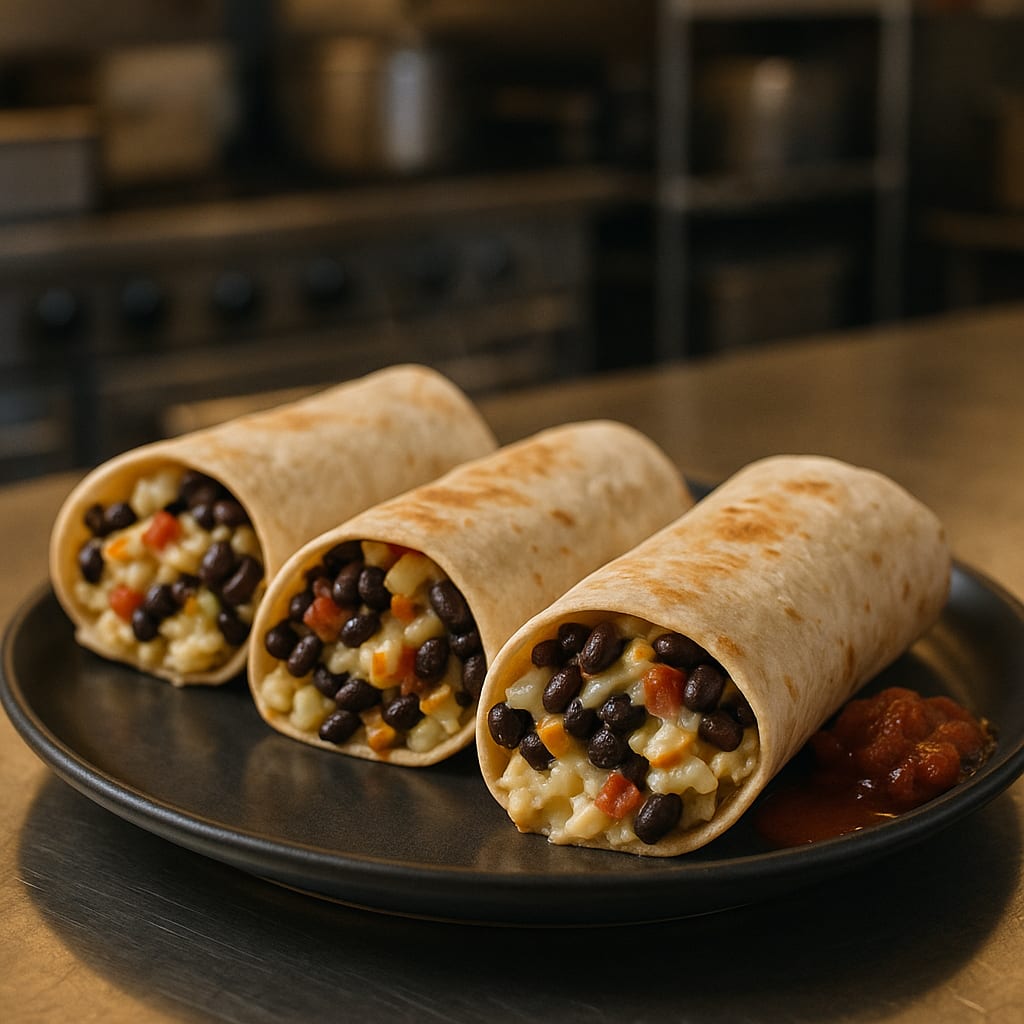 Black Bean & Egg White Breakfast Burritos — vegetarian breakfast burritos built on egg whites, black beans, and pepper jack