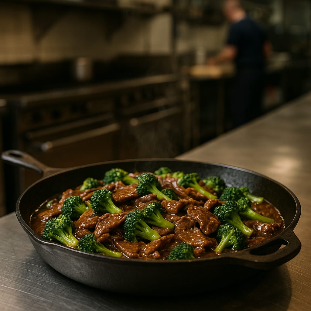 Beef and Broccoli — flank steak and broccoli florets