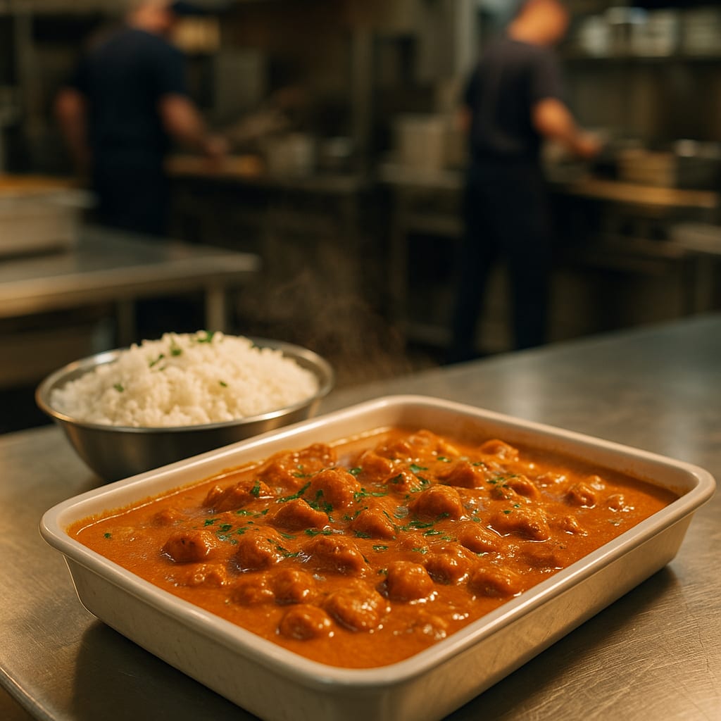 Butter Chicken — basmati rice and fresh cilantro