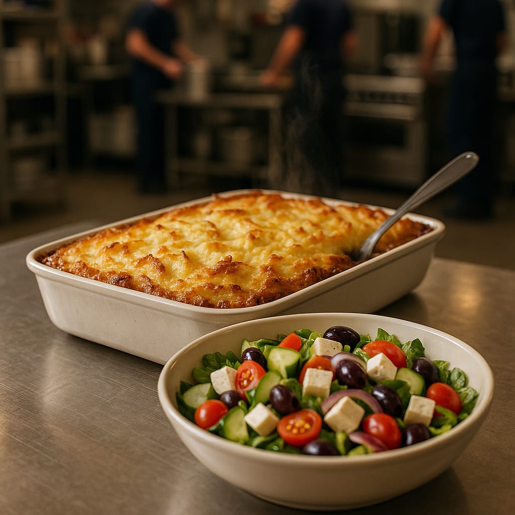 Shepherd's Pie — Greek salad