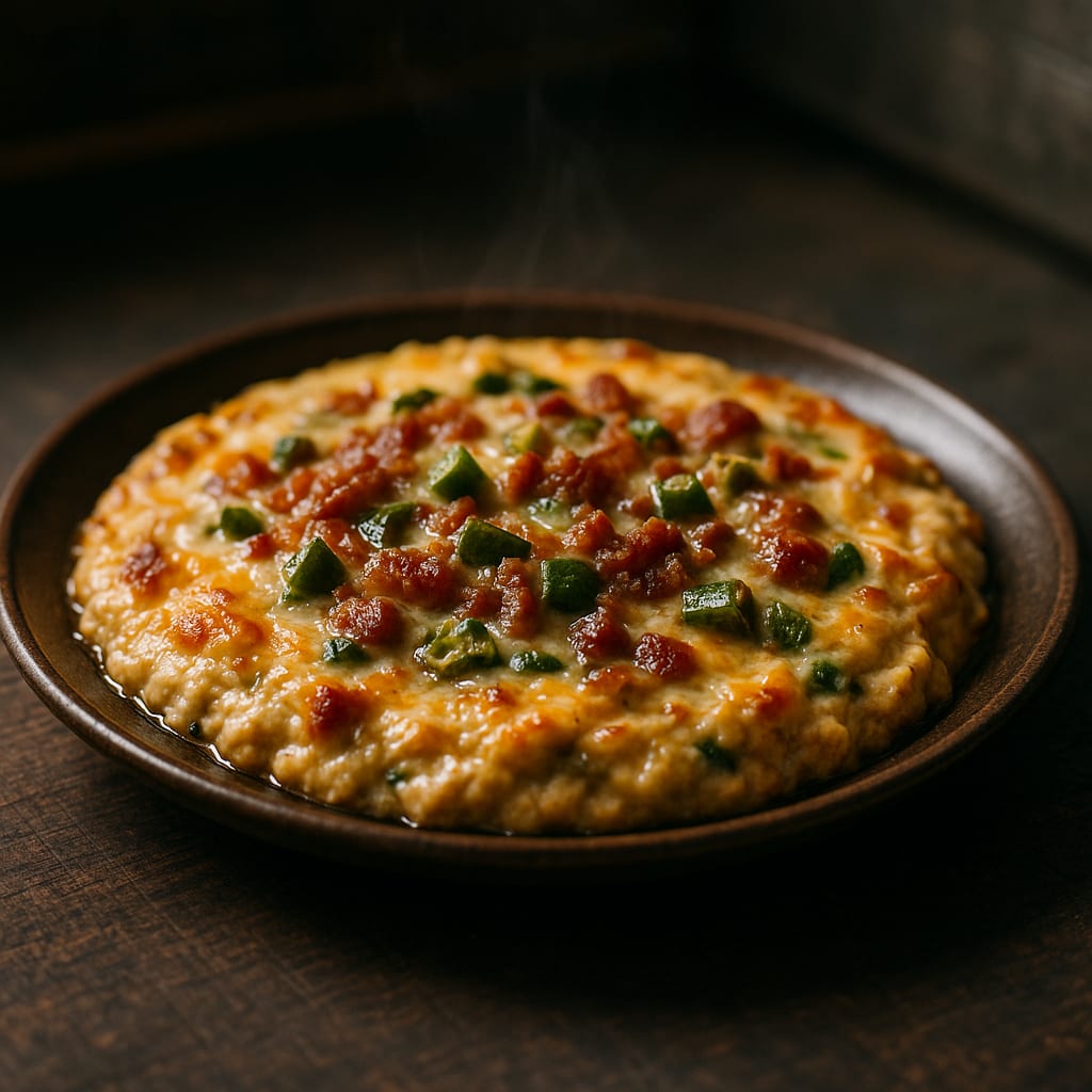 Jalapeño Popper Dip — cream cheese, sharp cheddar cheese, cooked bacon, and jalapeño peppers