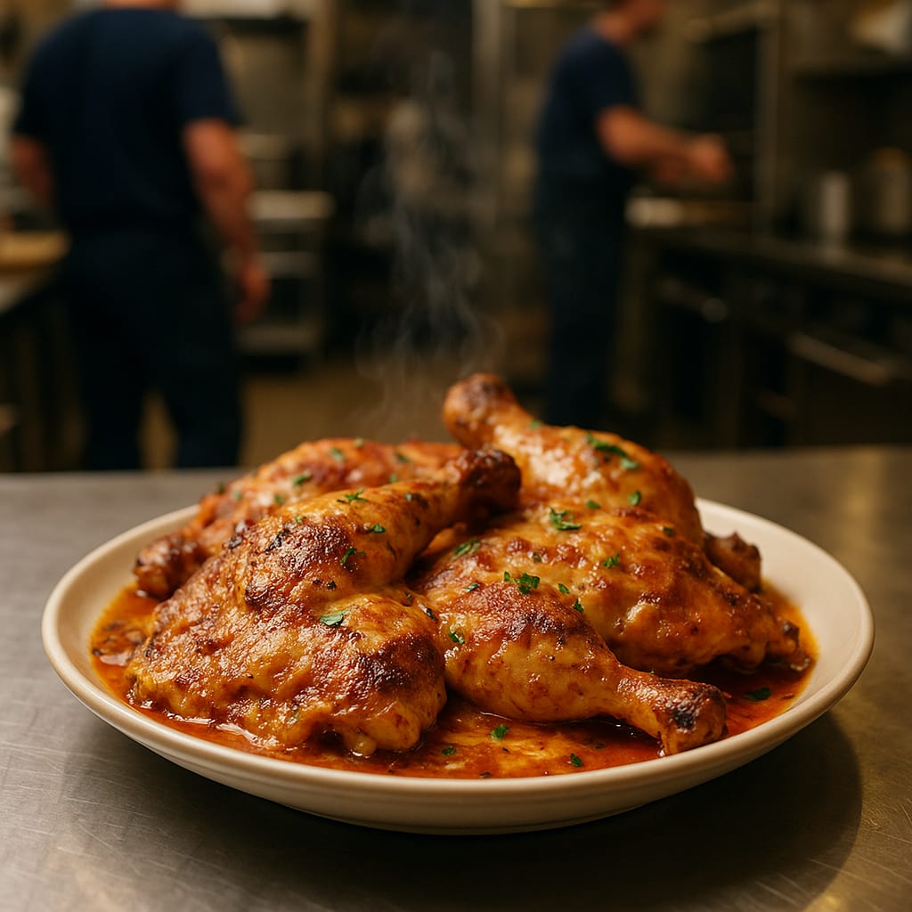 Paprika Roasted Chicken Quarters — chicken leg quarters and fresh parsley