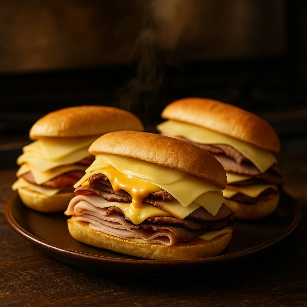 Sandwich Board Night — sliced turkey breast, sliced ham, sliced roast beef, cheddar cheese, and sub rolls